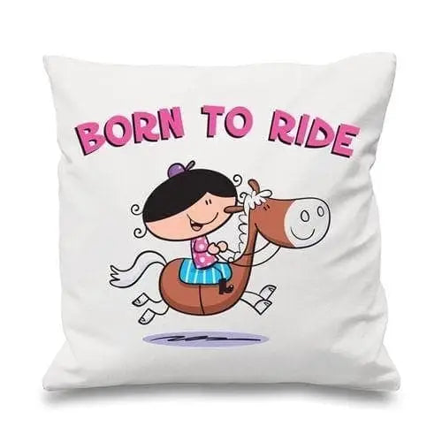 Born To Ride Horse Riding Cushion White