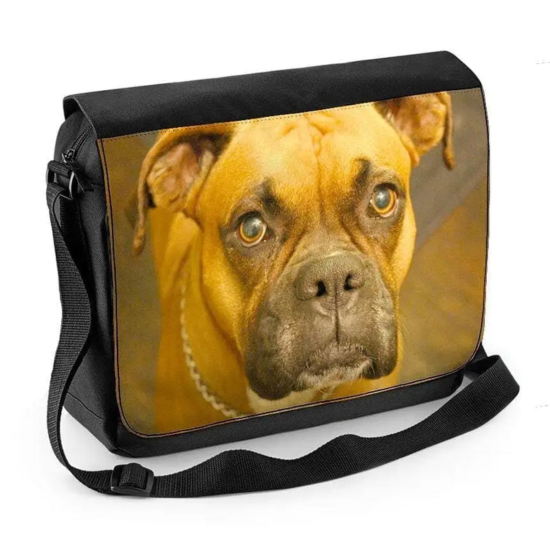 Boxer Dog Face Laptop Messenger Bag