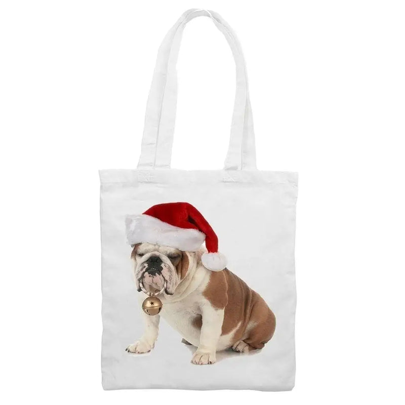 British Bulldog Santa Claus Christmas Shoulder Bag