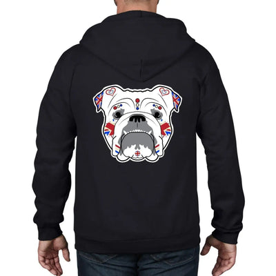 British Bulldog Sugar Skull Full Zip Hooded Sweatshirt Hoodie XL