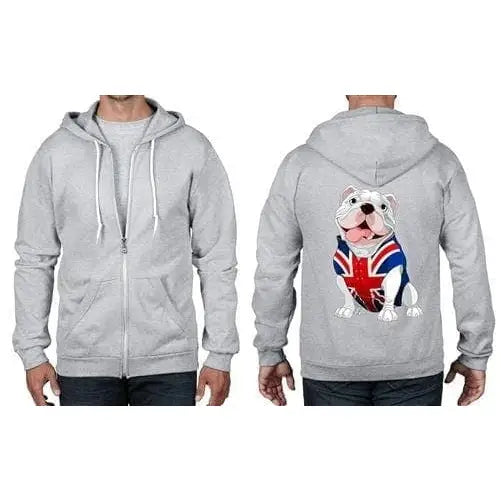 British Bulldog Union Jack Full Zip Hoodie S / Light Grey
