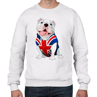 British Bulldog Union Jack Waistcoat Men's Sweatshirt Jumper M / White