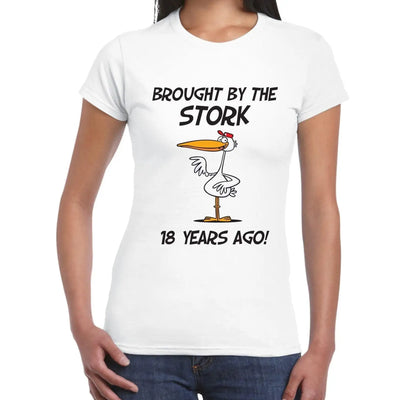 Brought By The Stork 18 Years Ago 18th Birthday Women's T-Shirt L
