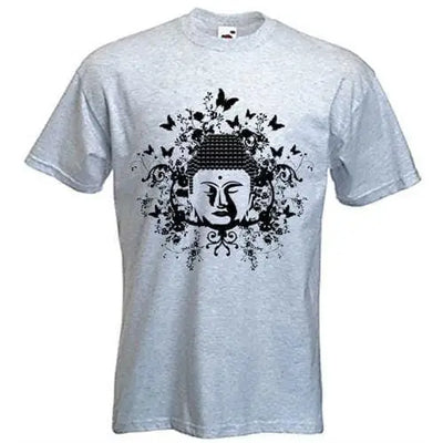 Buddha Butterflies T-Shirt L / Light Grey