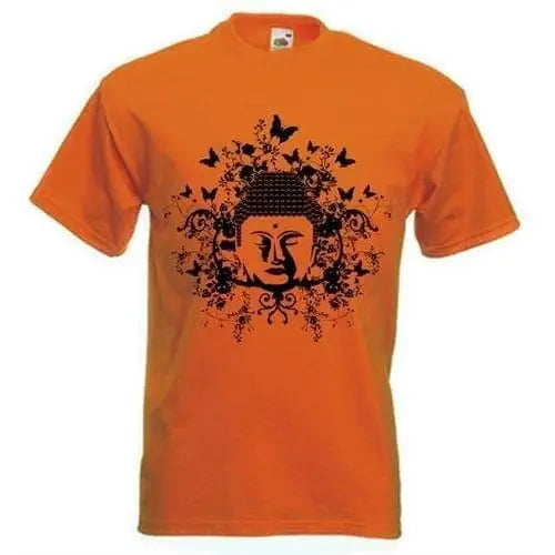 Buddha Butterflies T-Shirt L / Orange
