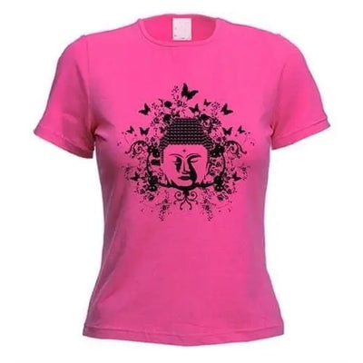 Buddha Butterflies Womens T-Shirt L / Dark Pink