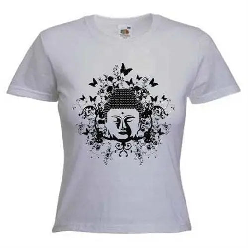 Buddha Butterflies Womens T-Shirt L / Light Grey