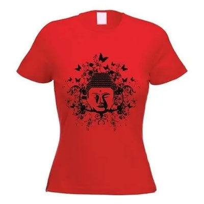 Buddha Butterflies Womens T-Shirt L / Red