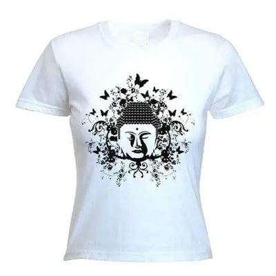 Buddha Butterflies Womens T-Shirt L / White