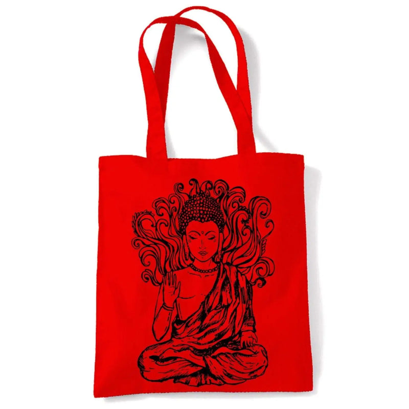 Buddha Design Large Print Tote Shoulder Shopping Bag