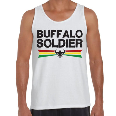 Buffalo Soldier Reggae Men's Tank Vest Top L / White