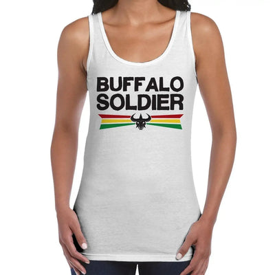 Buffalo Soldier Reggae Women's Tank Vest Top S / White