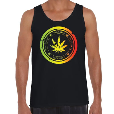 Cannabis Leaf Men's Tank Vest Top L / Black