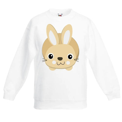 Cartoon Bunny Rabbit Brown Animals Children's Toddler Kids Sweatshirt Jumper 7-8 / White
