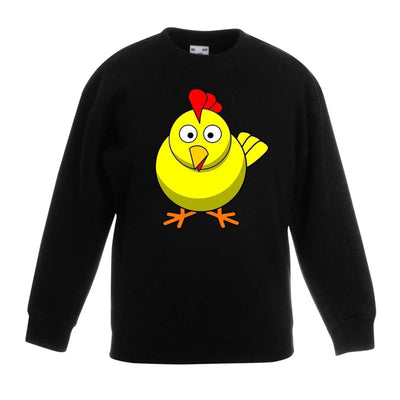 Cartoon Chick Cute Animals Children's Toddler Kids Sweatshirt Jumper 14-15 / Black