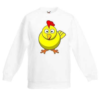 Cartoon Chick Cute Animals Children's Toddler Kids Sweatshirt Jumper 14-15 / White
