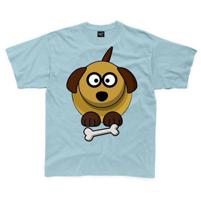 Cartoon Dog Puppy Children's Unisex T Shirt 11-12 / Light Blue