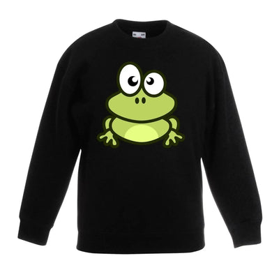 Cartoon Frog Cute Animals Children's Toddler Kids Sweatshirt Jumper 5-6 / Black