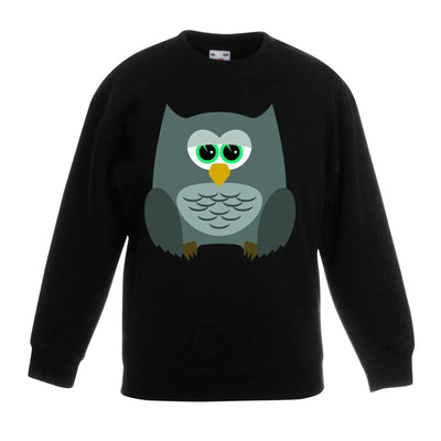 Cartoon Owl Bird Animals Children's Toddler Kids Sweatshirt Jumper 12-13 / Black
