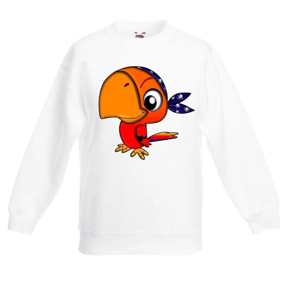 Cartoon Parrot Bird Animals Children's Toddler Kids Sweatshirt Jumper 5-6 / White