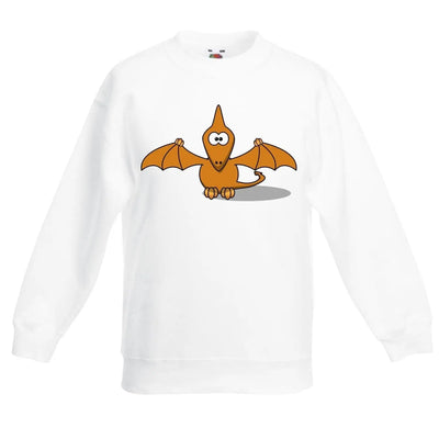 Cartoon Pterodactyl Dinosaur Animals Children's Toddler Kids Sweatshirt Jumper 5-6 / White