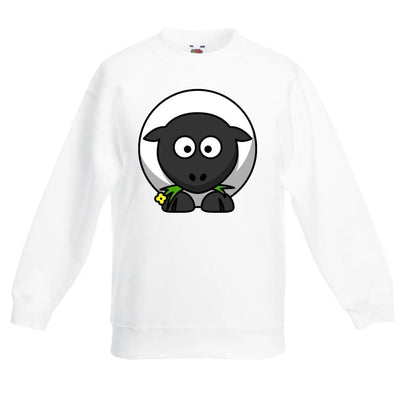 Cartoon Sheep Farm Animals Children's Toddler Kids Sweatshirt Jumper 12-13 / White