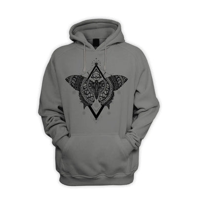 Celtic Butterfly Design Tattoo Hipster Men's Pouch Pocket Hoodie Hooded Sweatshirt XXL / Charcoal Grey