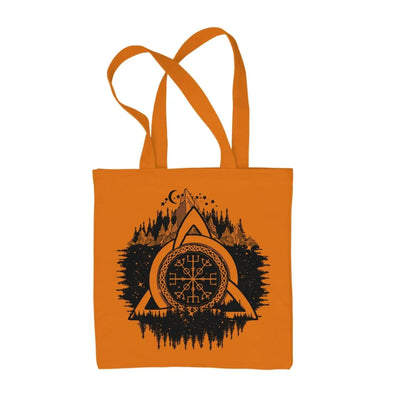 Celtic Knot Forest Design Tattoo Hipster Large Print Tote Shoulder Shopping Bag Orange