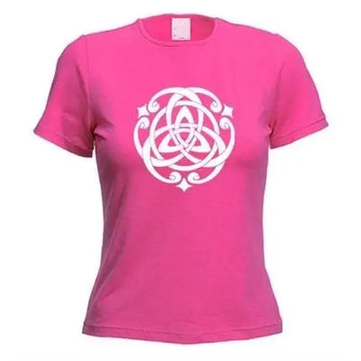 Celtic Knot White Print Women's T-Shirt XL / Dark Pink