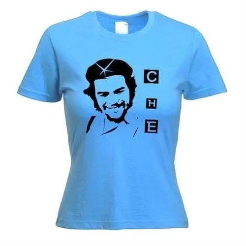 Che Guevara Womens T-Shirt L / Light Blue