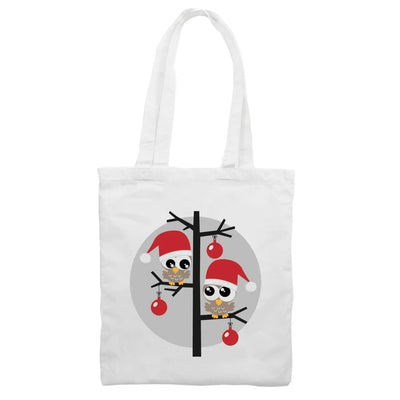 Christmas Owls Santa Claus Tote Shoulder Shopping Bag