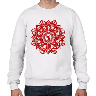 Christmas Stocking Mandala Men's Sweatshirt Jumper S / White