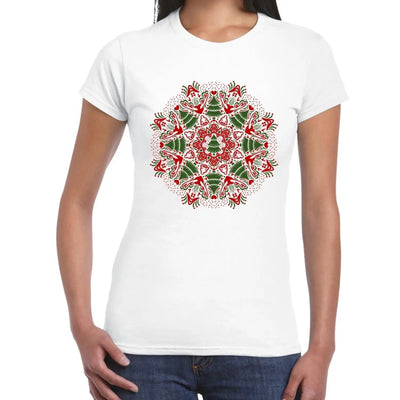 Christmas Tree Mandala Women's T-Shirt XL / White