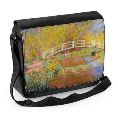 Claude Monet Japanese Bridge Laptop Messenger Bag