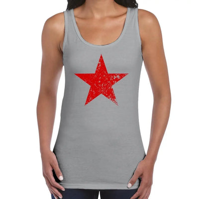 Communist Star Cuba Women's Tank Vest Top S / Light Grey