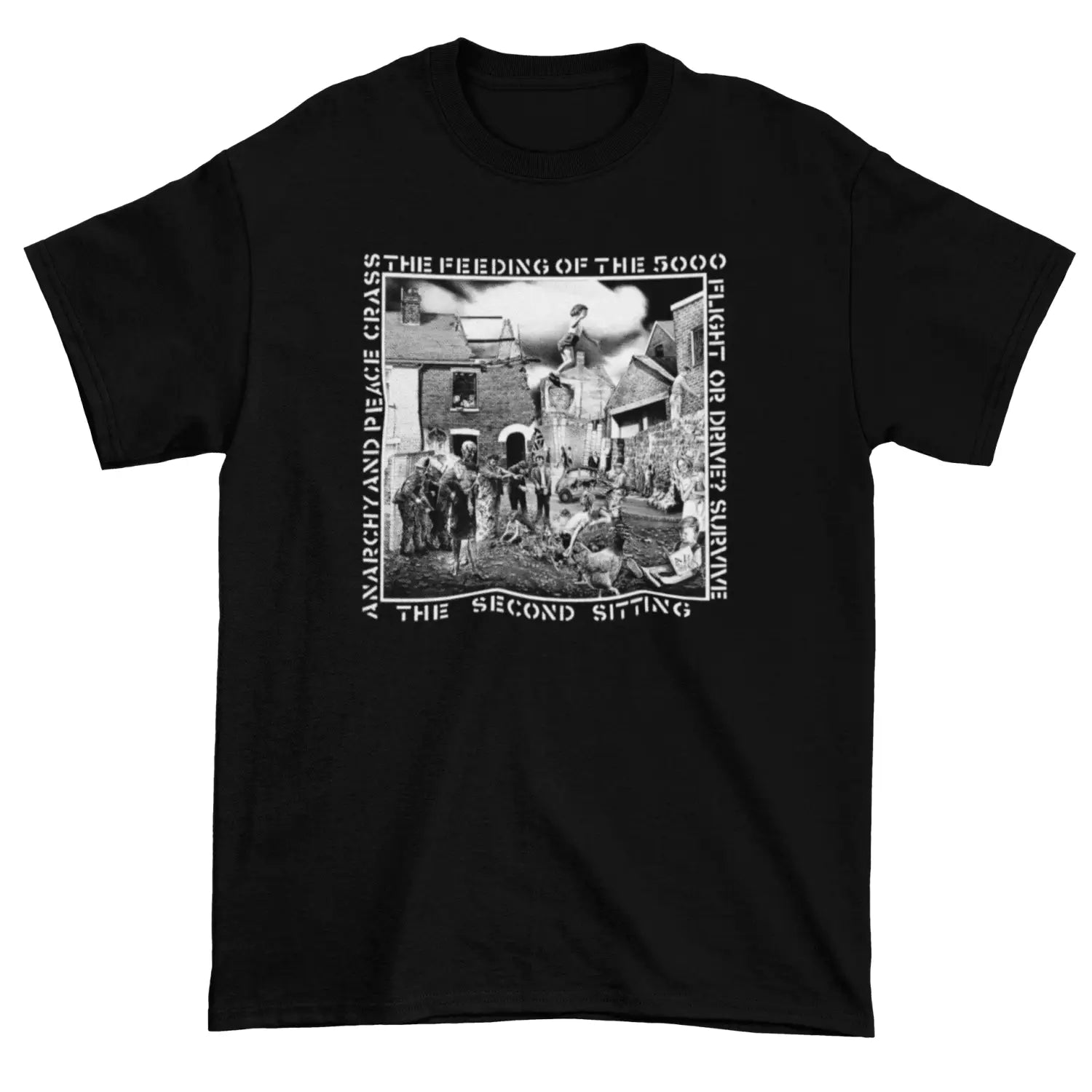 Sweat à Capuche Crass Bloody Revolutions - Hardcore Punk Rock Anarchist Noir XXL
