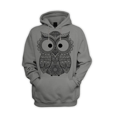 Cross Eyed Owl Men's Pouch Pocket Hoodie Hooded Sweatshirt S / Charcoal Grey