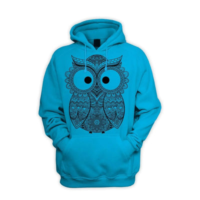 Cross Eyed Owl Men's Pouch Pocket Hoodie Hooded Sweatshirt S / Sapphire Blue