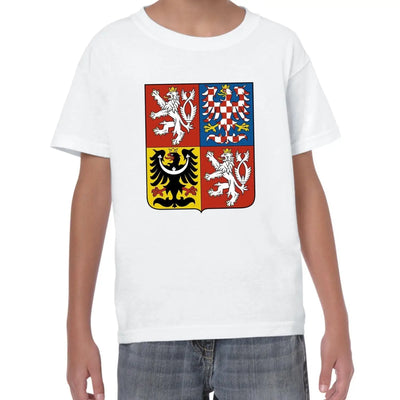 Czech Republic Coat Of Arms Flag Kid's T-Shirt 7-8