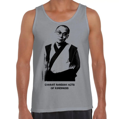 Dalai Lama Random Acts Of Kindness Buddhist Men's Tank Vest Top M / Light Grey