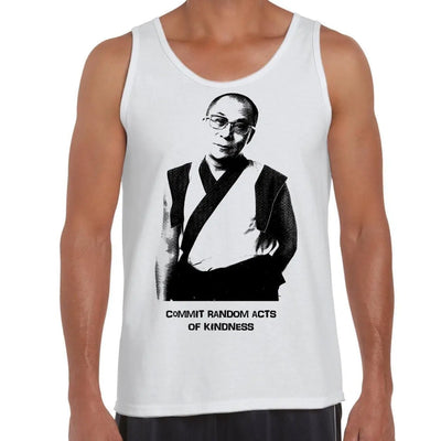 Dalai Lama Random Acts Of Kindness Buddhist Men's Tank Vest Top XL / White
