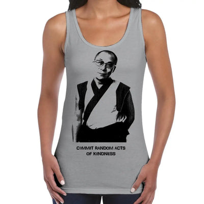 Dalai Lama Random Acts Of Kindness Buddhist Women's Tank Vest Top M / Light Grey