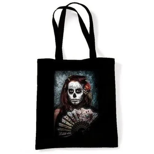 Day Of The Dead Girl With Fan Shoulder Bag
