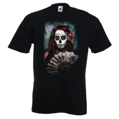 Day Of The Dead Girl With Fan T-Shirt