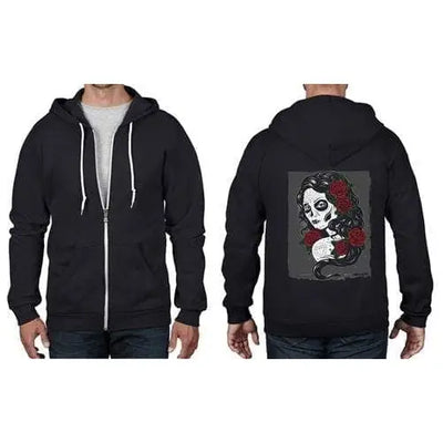 Day Of The Dead Tattoo Full Zip Hoodie