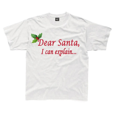 Dear Santa, I Can Explain... Christmas Funny Childrens Kids T-Shirt 5-6