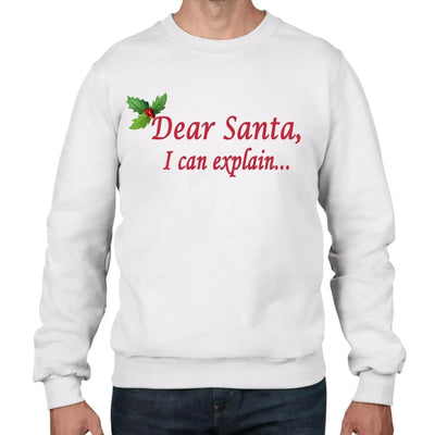 Dear Santa, I Can Explain... Christmas Funny Men's Sweatshirt Jumper L