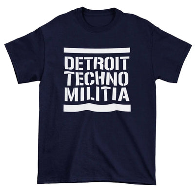 Detroit Techno Militia T-Shirt - EDM Underground Resistance House Music L / Navy Blue