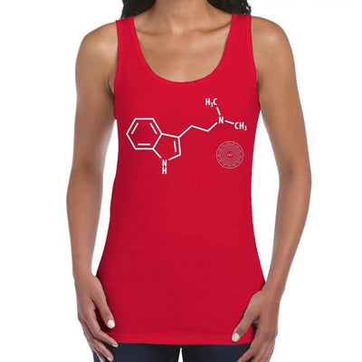 DMT Chemical Formula Psychedelic Women's Tank Vest Top L / Red