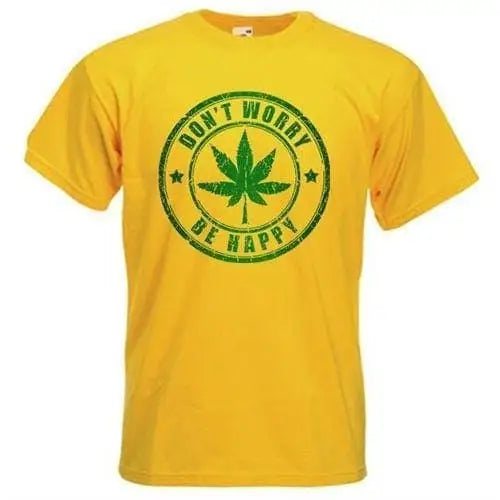 Dont Worry Be Happy Mens T-Shirt XL / Yellow